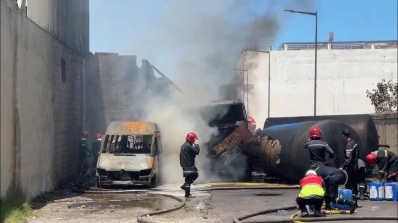 طنجة.. إصابة سبعة أشخاص بحالات اختناق إثر انفجار صهريج شاحنة لنقل مادة “الفيول”